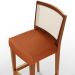 Kit 05 Banquetas Alta Para Cozinha Encosto em Tela Branco Zion L02 Tecido Terracota - Lyam Decor
