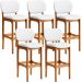 Kit 05 Banquetas Alta Para Cozinha Madeira Fixa Betta L02 Imbuia Facto Branco - Lyam Decor
