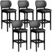 Kit 05 Banquetas Alta Para Cozinha Madeira Fixa Betta L02 Preto Couríssimo Preto - Lyam Decor