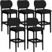 Kit 05 Banquetas Alta Para Cozinha Madeira Fixa Betta L02 Preto Facto Preto - Lyam Decor