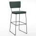 Kit 05 Banquetas Alta Para Cozinha Sala Base em Aço Fixa Allana L02 Linho Verde Musgo - Lyam Decor