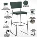 Kit 05 Banquetas Alta Para Cozinha Sala Base em Aço Fixa Allana L02 Linho Verde Musgo - Lyam Decor