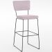 Kit 05 Banquetas Alta Para Cozinha Sala De Jantar Base Em Aço Allana L02 Suede Rosê - Lyam Decor