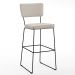 Kit 05 Banquetas Alta Para Cozinha Sala De Jantar Base em Aço Fixa Allana L02 Linho Cru - Lyam Decor