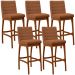 Kit 05 Banquetas Alta Para Cozinha Sala De Jantar Fixa Mila L02 Bouclê Terracota - Lyam Decor