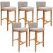 Kit 05 Banquetas Alta Para Cozinha Sala de Jantar Bar Dara L02 Bouclê Creme - Lyam Decor