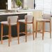 Kit 05 Banquetas Alta Para Cozinha Sala de Jantar Bar Dara L02 Bouclê Creme - Lyam Decor