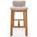 Kit 05 Banquetas Alta Para Cozinha Sala de Jantar Bar Dara L02 Bouclê Creme - Lyam Decor