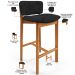 Kit 05 Banquetas Alta Para Cozinha Sala de Jantar Bar Dara L02 Linho Chumbo - Lyam Decor