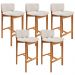 Kit 05 Banquetas Alta Para Cozinha Sala de Jantar Bar Dara L02 Linho Cru - Lyam Decor
