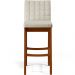 Kit 05 Banquetas Alta Para Cozinha Sala de Jantar Fixa Mila B04 Linho Champagne - Lyam Decor