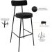 Kit 05 Banquetas Altas Cozinha Sala De Jantar Estrutura Em Aço Milão L02 Couríssimo Preto - Lyam Decor
