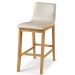 Kit 05 Banquetas Altas Estofada Para Cozinha Sala De Jantar Fixa Elis B05 Facto Bege - Lyam Decor