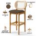 Kit 05 Banquetas Altas Para Cozinha Bancada Sala Tela Betta Fixa L02 Suede Marrom - Lyam
