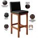 Kit 05 Banquetas Altas Para Cozinha Sala De Jantar Fixa Alya L02 Couríssimo Preto - Lyam Decor