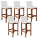 Kit 05 Banquetas Altas Para Cozinha Sala De Jantar Fixa Alya L02 Facto Branco - Lyam Decor