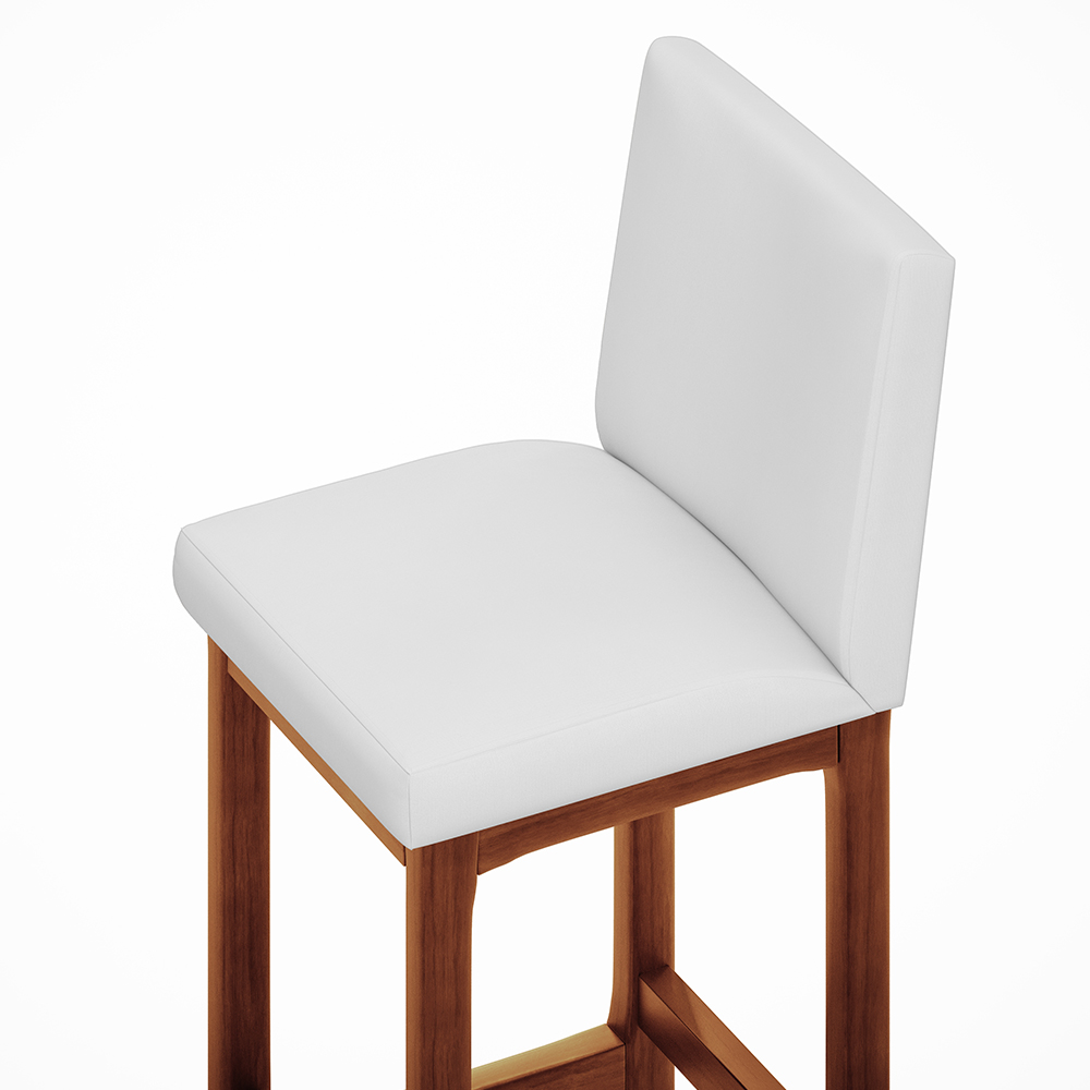 Kit 05 Banquetas Altas Para Cozinha Sala De Jantar Fixa Alya L02 Facto Branco - Lyam Decor