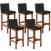 Kit 05 Banquetas Altas Para Cozinha Sala De Jantar Fixa Alya L02 Facto Preto - Lyam Decor