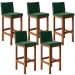 Kit 05 Banquetas Altas Para Cozinha Sala De Jantar Fixa Alya L02 Facto Verde Musgo - Lyam Decor