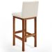 Kit 05 Banquetas Altas Para Cozinha Sala De Jantar Fixa Alya L02 Linho Champagne - Lyam Decor