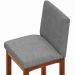 Kit 05 Banquetas Altas Para Cozinha Sala De Jantar Fixa Alya L02 Linho Cinza Escuro - Lyam Decor