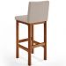 Kit 05 Banquetas Altas Para Cozinha Sala De Jantar Fixa Alya L02 Linho Cru - Lyam Decor