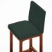 Kit 05 Banquetas Altas Para Cozinha Sala De Jantar Fixa Alya L02 Linho Verde Musgo - Lyam Decor