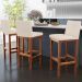Kit 05 Banquetas Altas Para Cozinha Sala De Jantar Fixa Alya L02 Suede Bege - Lyam Decor