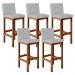 Kit 05 Banquetas Altas Para Cozinha Sala De Jantar Fixa Alya L02 Suede Cinza - Lyam Decor
