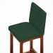 Kit 05 Banquetas Altas Para Cozinha Sala De Jantar Fixa Alya L02 Suede Verde Musgo - Lyam Decor
