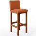 Kit 05 Banquetas Altas Para Cozinha Sala De Jantar Fixa Alya L02 Tecido Terracota - Lyam Decor