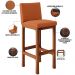 Kit 05 Banquetas Altas Para Cozinha Sala De Jantar Fixa Alya L02 Tecido Terracota - Lyam Decor