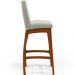 Kit 05 Banquetas Altas Para Cozinha Sala De Jantar Fixa Mila L02 Bouclê Creme - Lyam Decor