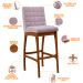 Kit 05 Banquetas Altas Para Cozinha Sala De Jantar Fixa Mila L02 Bouclê Rosê - Lyam Decor