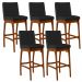 Kit 05 Banquetas Altas Para Cozinha Sala De Jantar Fixa Mila L02 Facto Preto Fosco - Lyam Decor