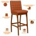 Kit 05 Banquetas Altas Para Cozinha Sala De Jantar Fixa Mila L02 Tecido Terracota - Lyam Decor