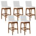 Kit 05 Banquetas Altas Para Cozinha Sala de Jantar Fixa Mila B04 Facto Branco Fosco - Lyam Decor