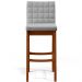 Kit 05 Banquetas Altas Para Cozinha Sala de Jantar Fixa Mila B04 Linho Cinza - Lyam Decor