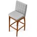 Kit 05 Banquetas Altas Para Cozinha Sala de Jantar Fixa Mila B04 Linho Cinza - Lyam Decor