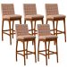 Kit 05 Banquetas Altas Para Cozinha Sala de Jantar Fixa Mila B04 Linho Rosê - Lyam Decor