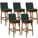 Kit 05 Banquetas Altas Para Cozinha Sala de Jantar Fixa Mila B04 Linho Verde Musgo - Lyam Decor