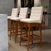 Kit 05 Banquetas Altas Para Cozinha Sala de Jantar Fixa Mila B04 Suede Bege - Lyam Decor