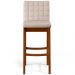 Kit 05 Banquetas Altas Para Cozinha Sala de Jantar Fixa Mila B04 Suede Bege - Lyam Decor