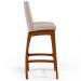 Kit 05 Banquetas Altas Para Cozinha Sala de Jantar Fixa Mila B04 Suede Bege - Lyam Decor