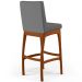 Kit 05 Banquetas Altas Para Cozinha Sala de Jantar Fixa Mila B04 Suede Cinza - Lyam Decor