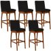 Kit 05 Banquetas Altas Para Cozinha Sala de Jantar Fixa Mila B04 Suede Preto - Lyam Decor