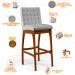 Kit 05 Banquetas Altas Para Cozinha Sala de Jantar Fixa Mila L02 Facto Cinza Metalizado - Lyam Decor