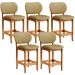 Kit 05 Banquetas Baixa Bar Cozinha E Sala De Jantar Fixa Betta L02 Imbuia Couríssimo Casco Fendi - Lyam Decor