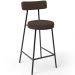 Kit 05 Banquetas Baixa Bar Cozinha Sala De Jantar Em Aço Milão L02 Suede Marrom - Lyam Decor