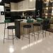 Kit 05 Banquetas Baixa Bar Cozinha Sala De Jantar Milão L02 Facto Verde Musgo Preto - Lyam Decor